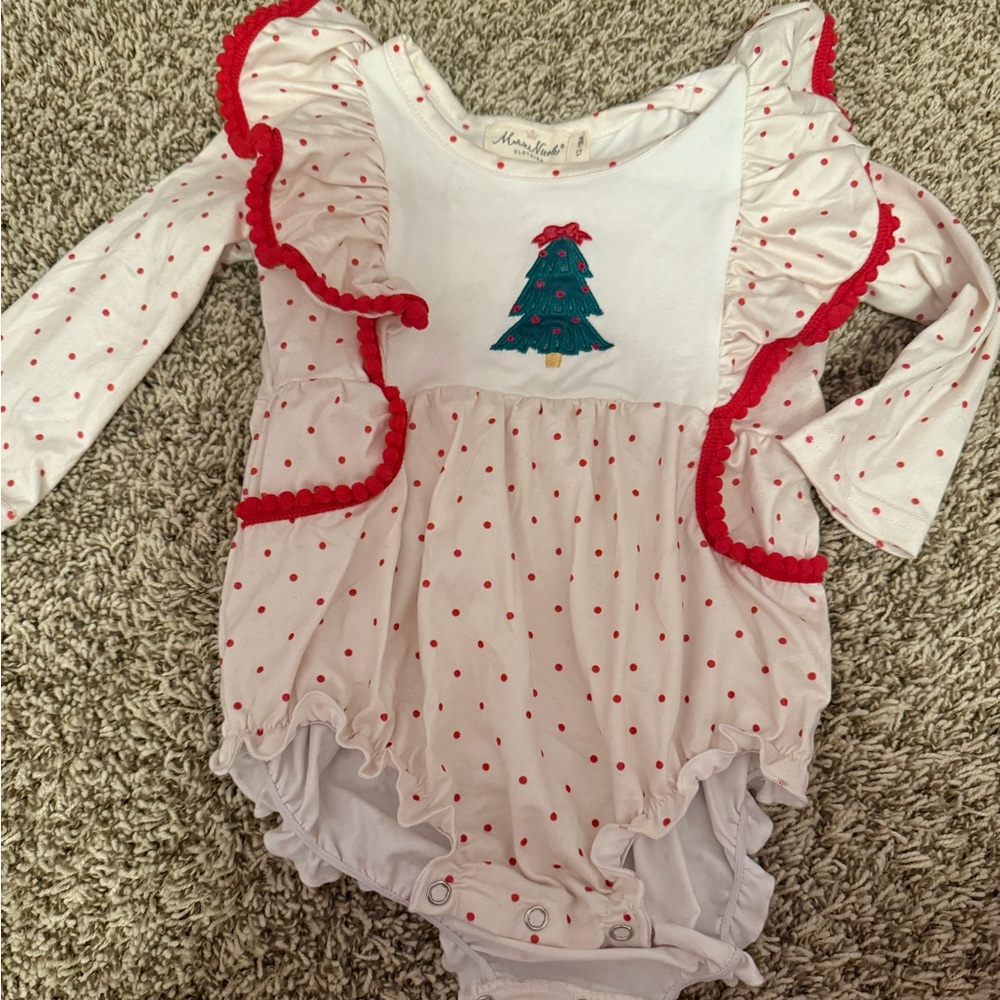 Marie Nicole clothing- christmas long sleeve onesie